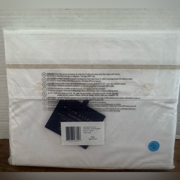 $200 Ralph Lauren Organic Cotton Palmer King Flat Sheet...
